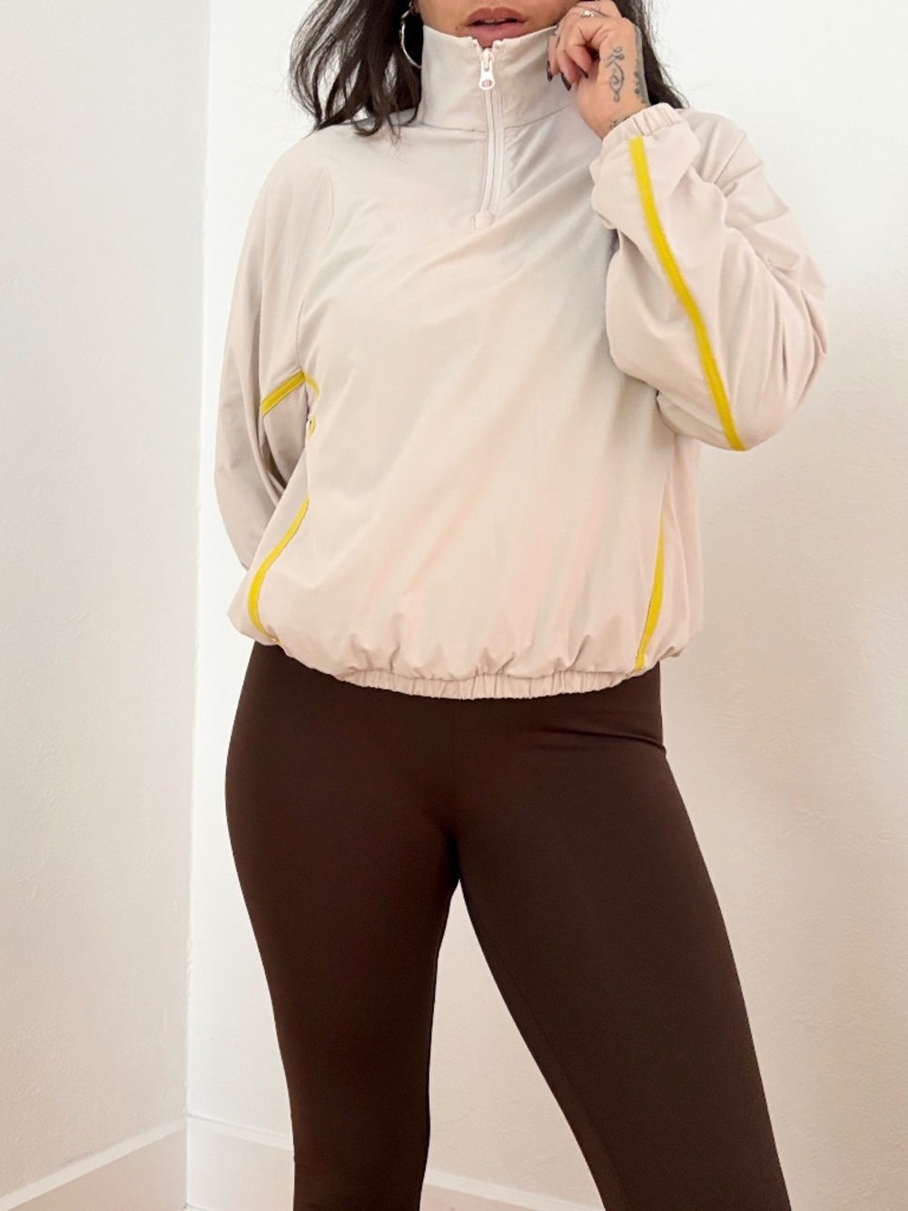 Outdoor voices pace track crop windbreaker
